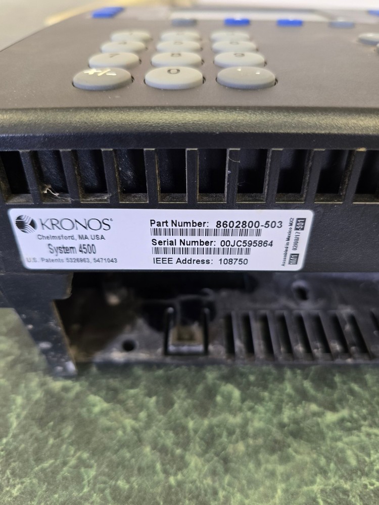 KRONOS 4500 SYSTEM KRONOS SERIES - NO BOTTOM COVER