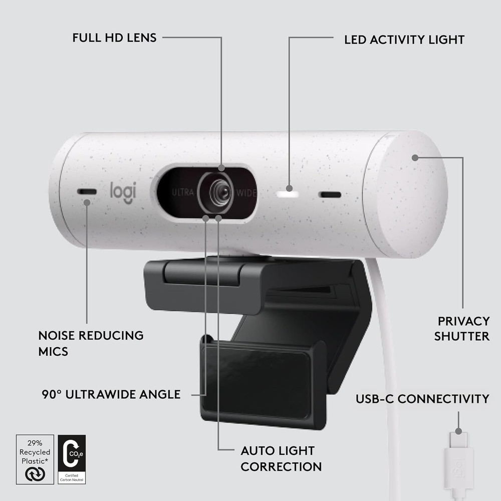 Logitech Brio 505 Web Camera - Off White
