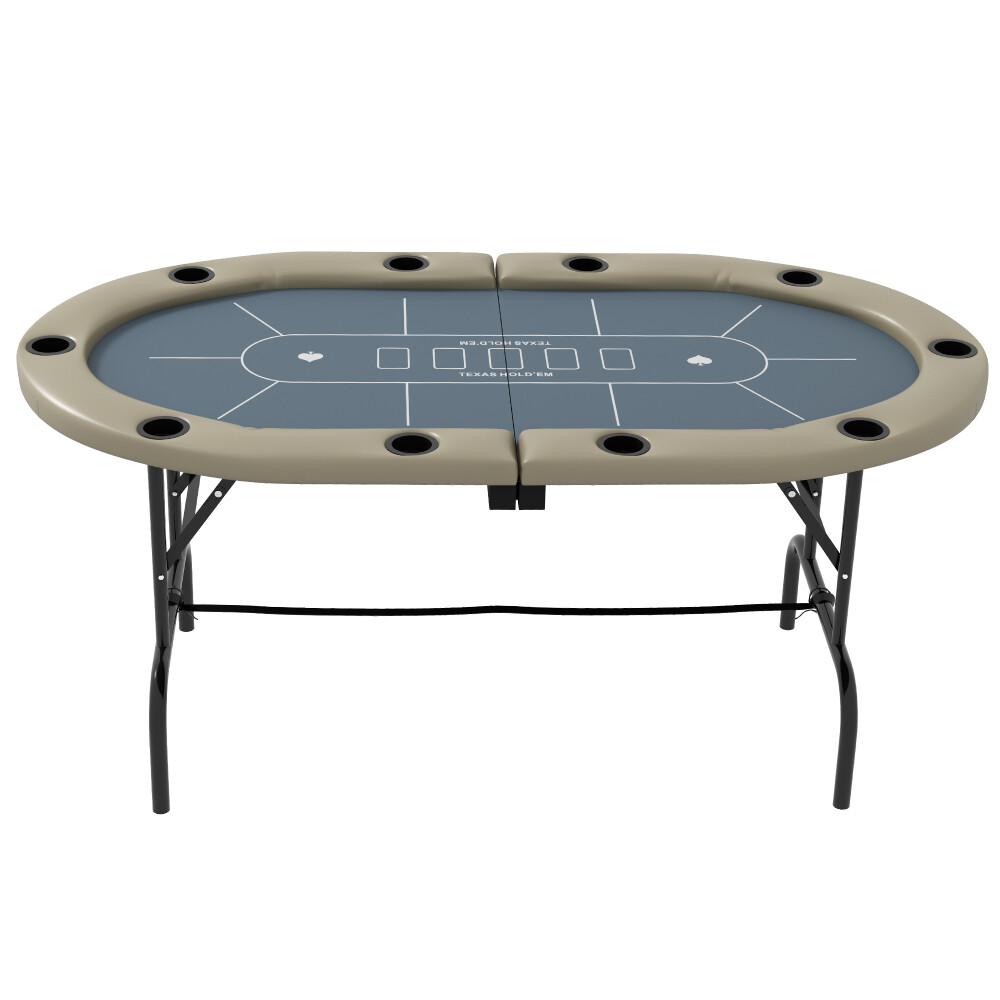 Poker Table Foldable,Oval Blackjack Texas Holdem Poker Game Table