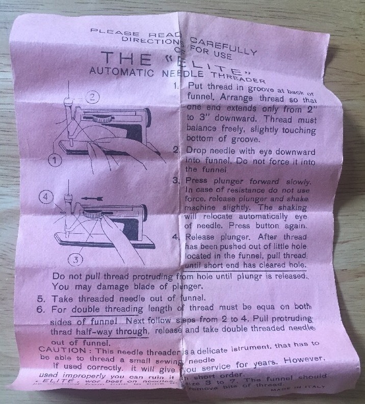 VTG automatic needle threader Ditta Martinelli