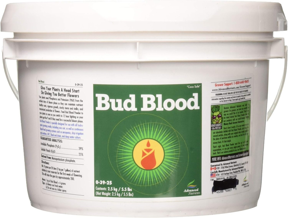 Advanced Nutrients Bud Blood Fertilizer for Large Heavy Dense Flowers, Coco Safe