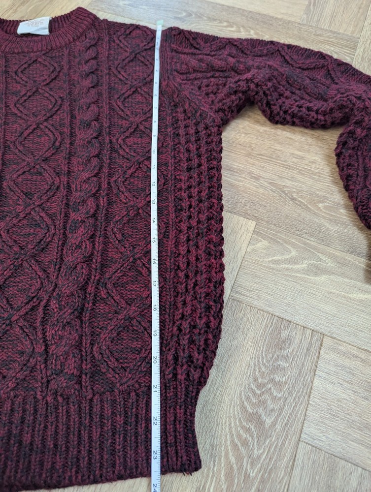 Rugged Trail Cable Knit Chunky Jumper Pullover Size Medium Burgundy