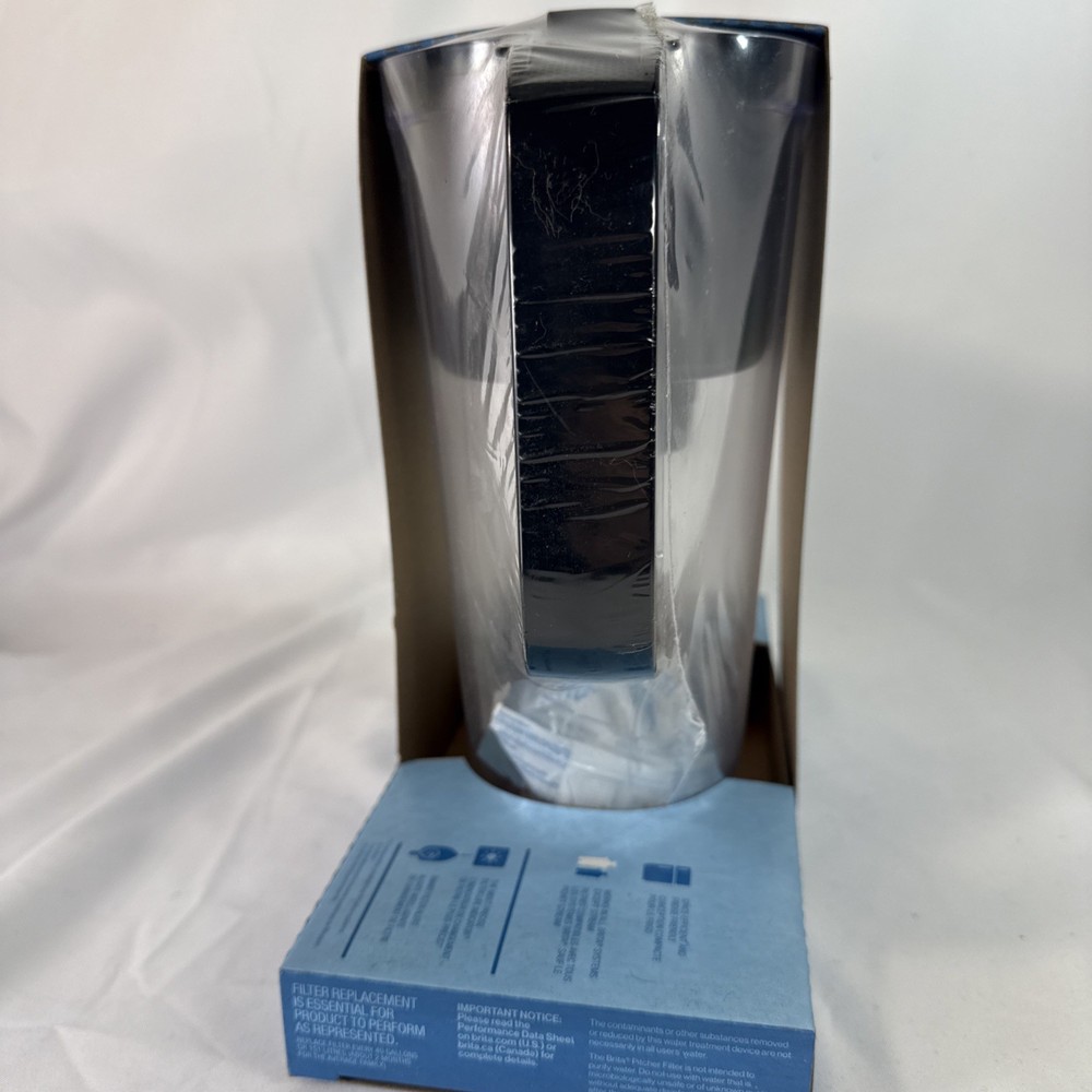 NIB Brita 6 Cup Black Denali Water Filter Pitcher with 1 Brita Standard Filter