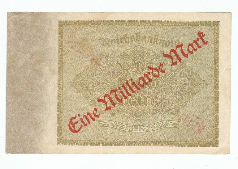 GERMANY REICHSBANKNOTE 1 BILLION MARK BERLIN 1922