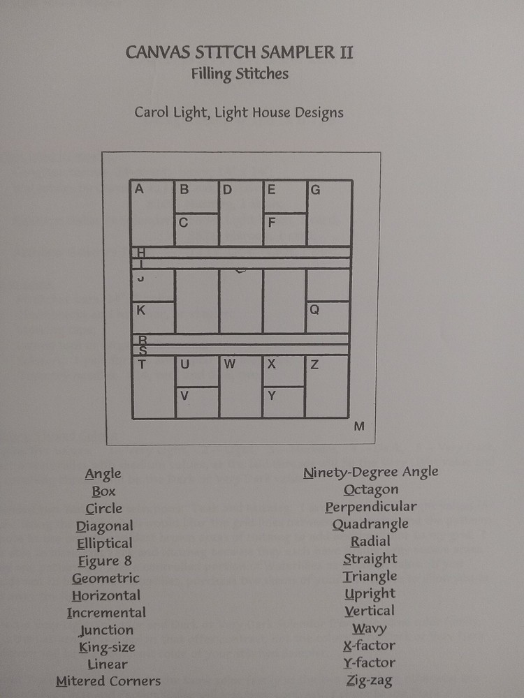 Needlepoint Canvas Stitch Sampler II Filling Stitches