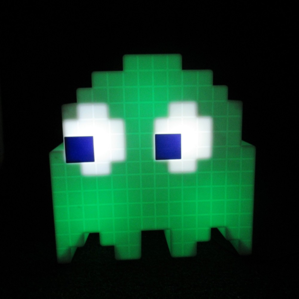 Pac Man White Ghost Color Changing Lights USB Powered Lights React To Sound