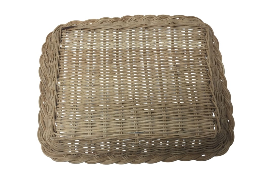 Vintage Tan Rectangular Wicker Basket- about 10 by 8''