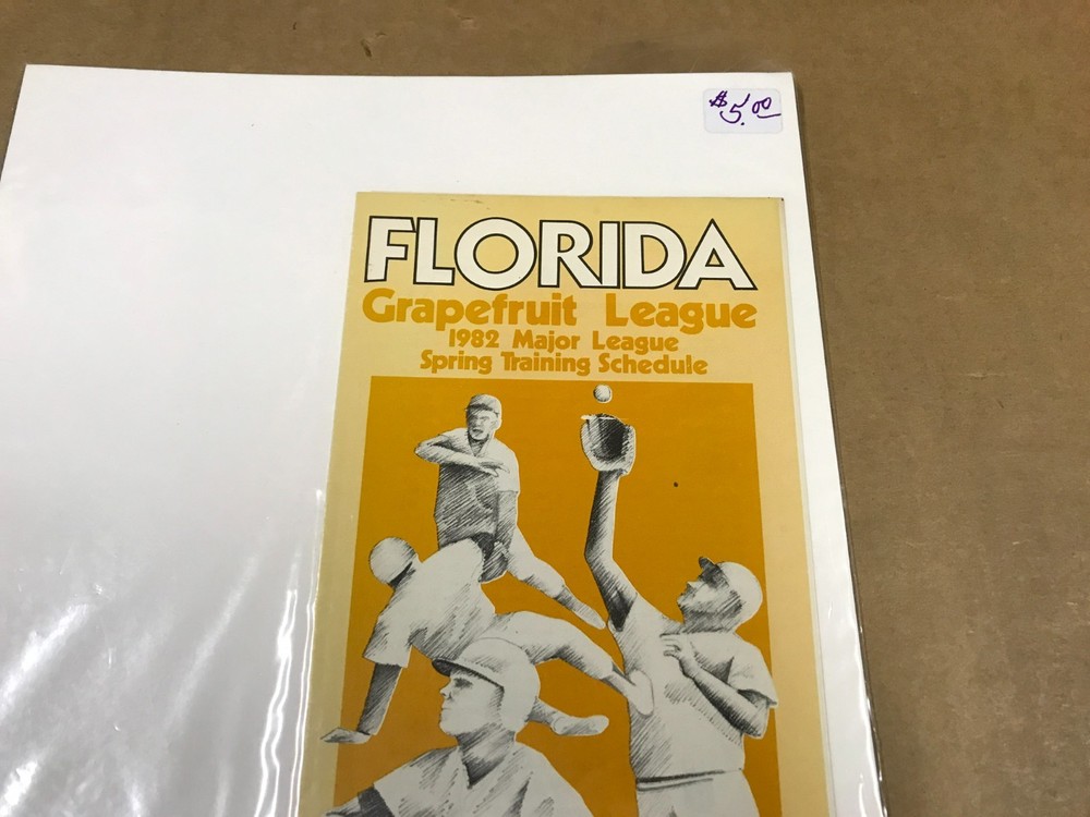 Vintage 1982 Florida Grapefruit League - Spring Training Schedule