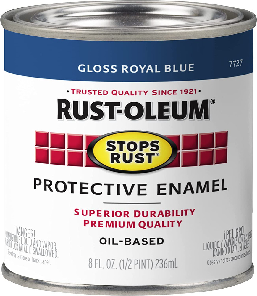 7727730 Stops Rust Brush on Paint, Half Pint, Gloss Royal Blue