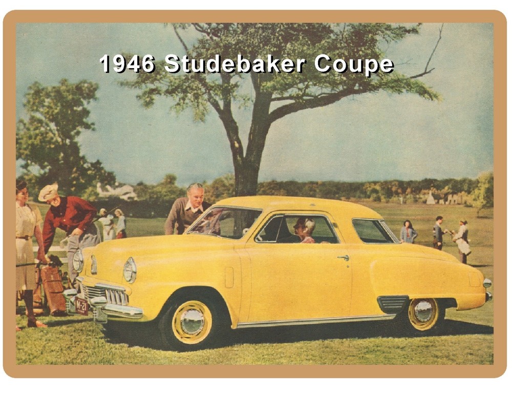 1946 Studebaker Coupe Auto Car Ad Refrigerator / Tool Box Magnet