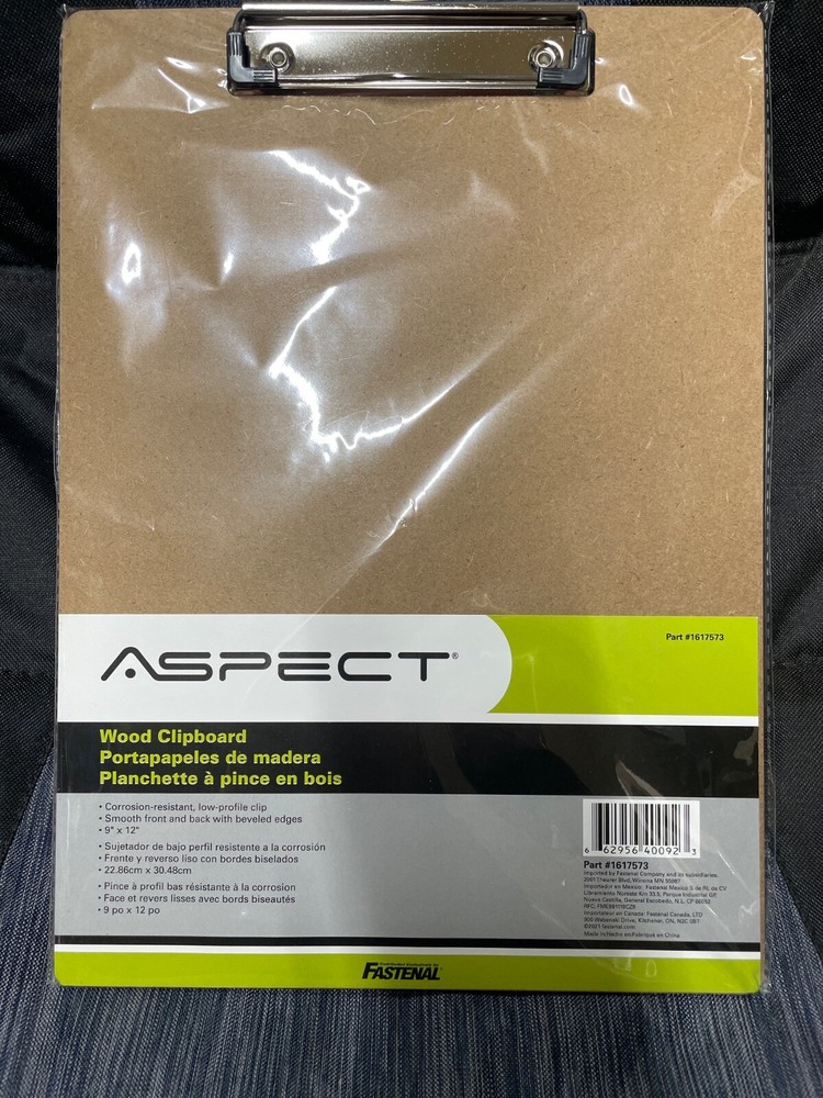 ASPECT 9X12 WOOD CLIPBOARD 1617573
