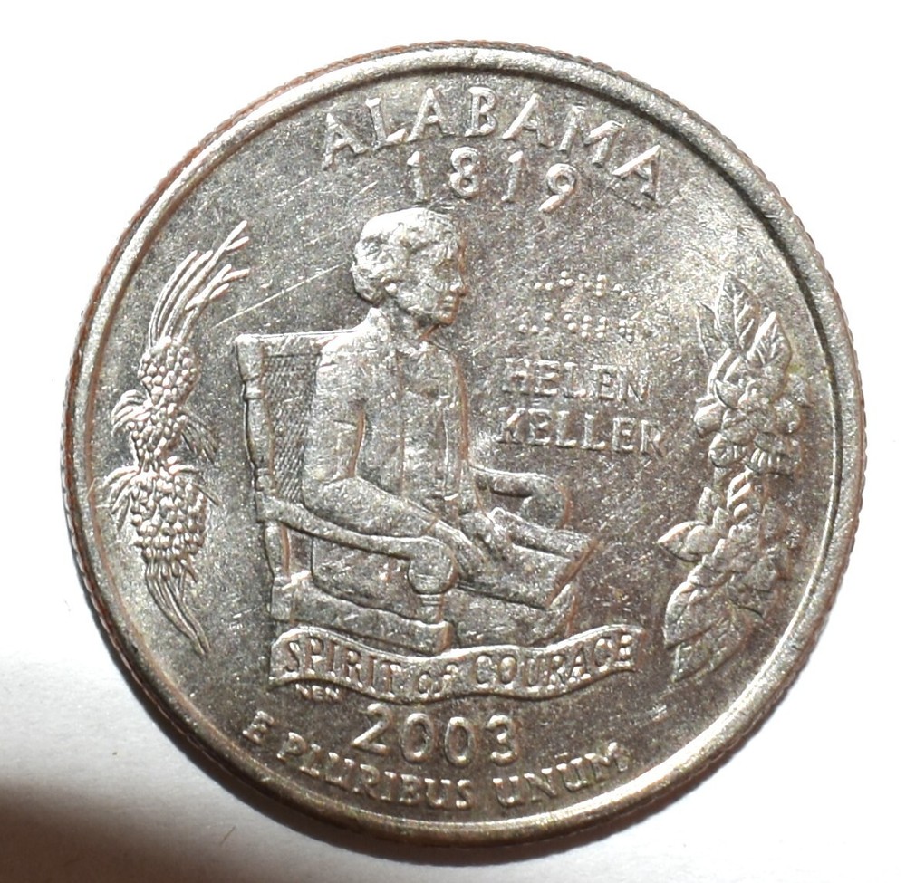 2003 P Hellen Keller Commemorative State Quarter Alabama Error