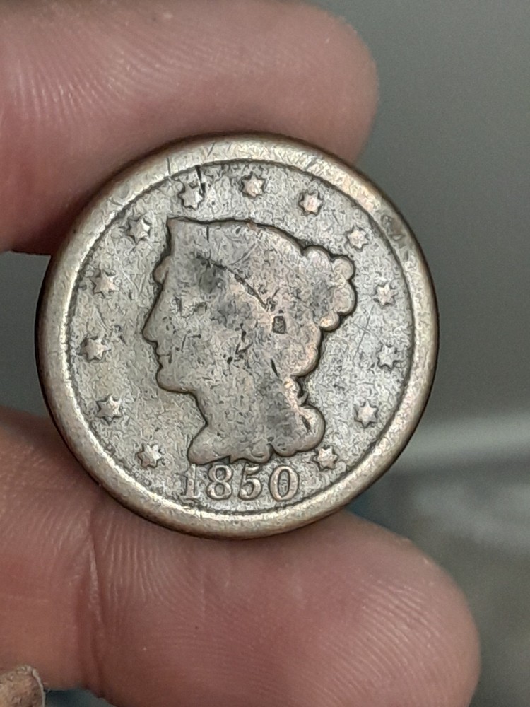 1850 Braided Hair Large Cent #2