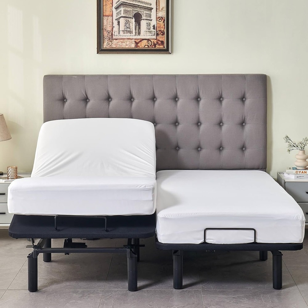 Waterproof Split King Mattress Protector for Adjustable Bed 2PCs Mattress Cov...