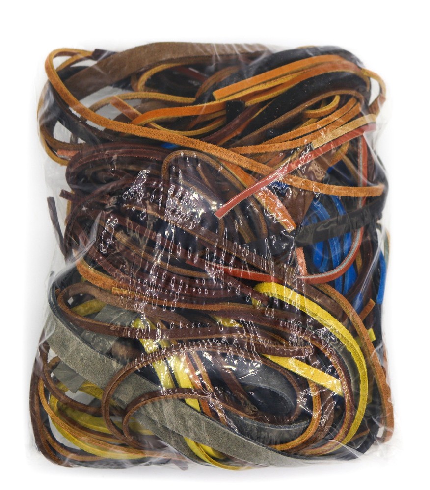 1LB Farmers Bundle Leather Laces Scrap Genuine Leather