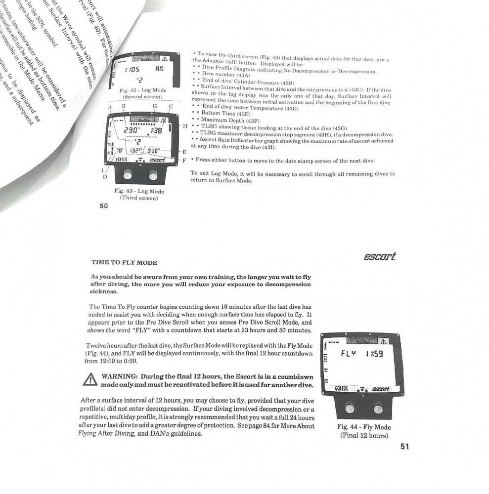 Genesis Escort Scuba Dive Computer Printed Manual