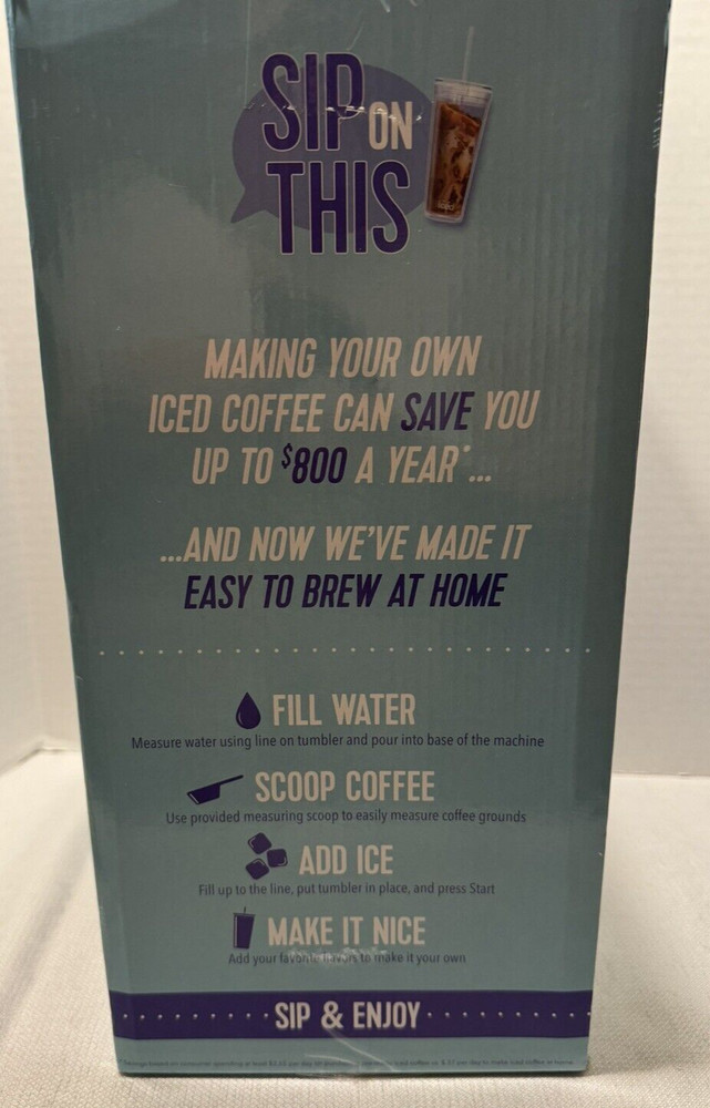 New/Open Box Mr. Coffee Single Serve Iced Coffeemaker, White