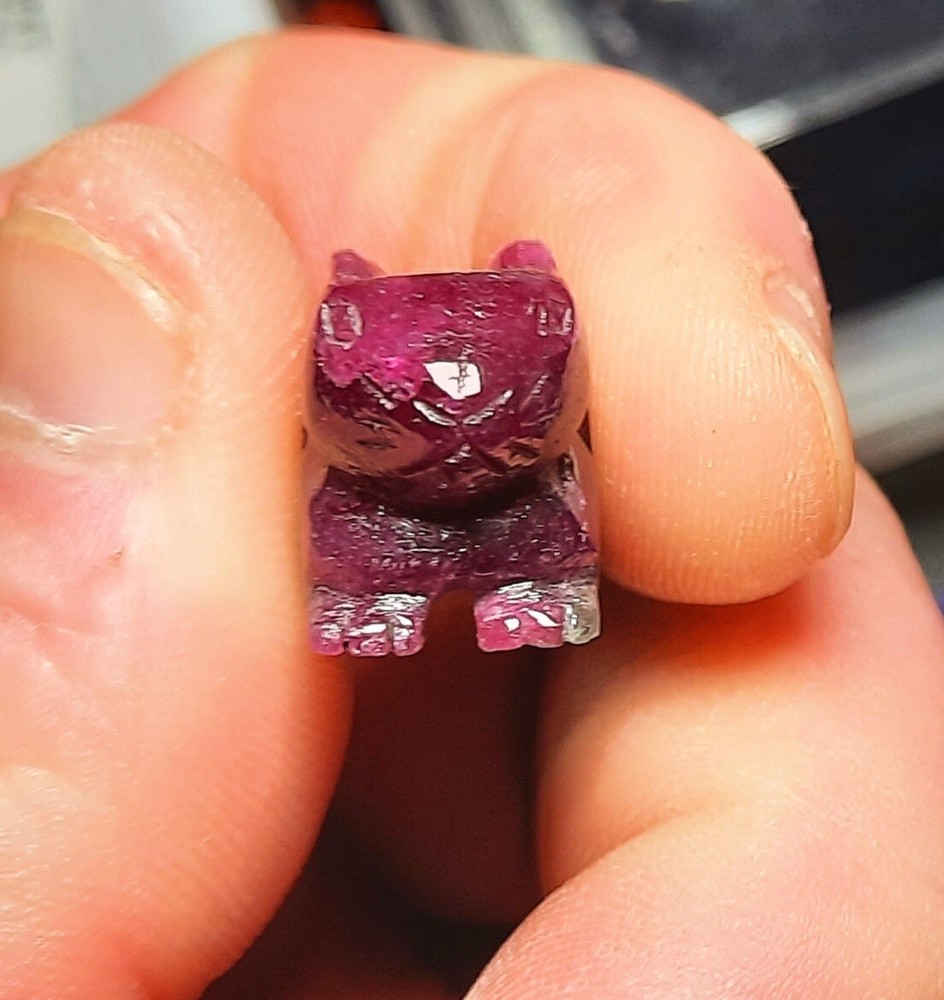 🐇 40.32ct Natural Solid Ruby-Zoisite Rabbit Gem Carving/Figurine 🐇