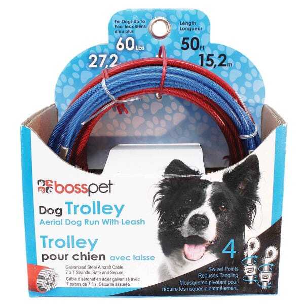 Boss Pet Aerial Run Tie-Out Trolley System 70 ft