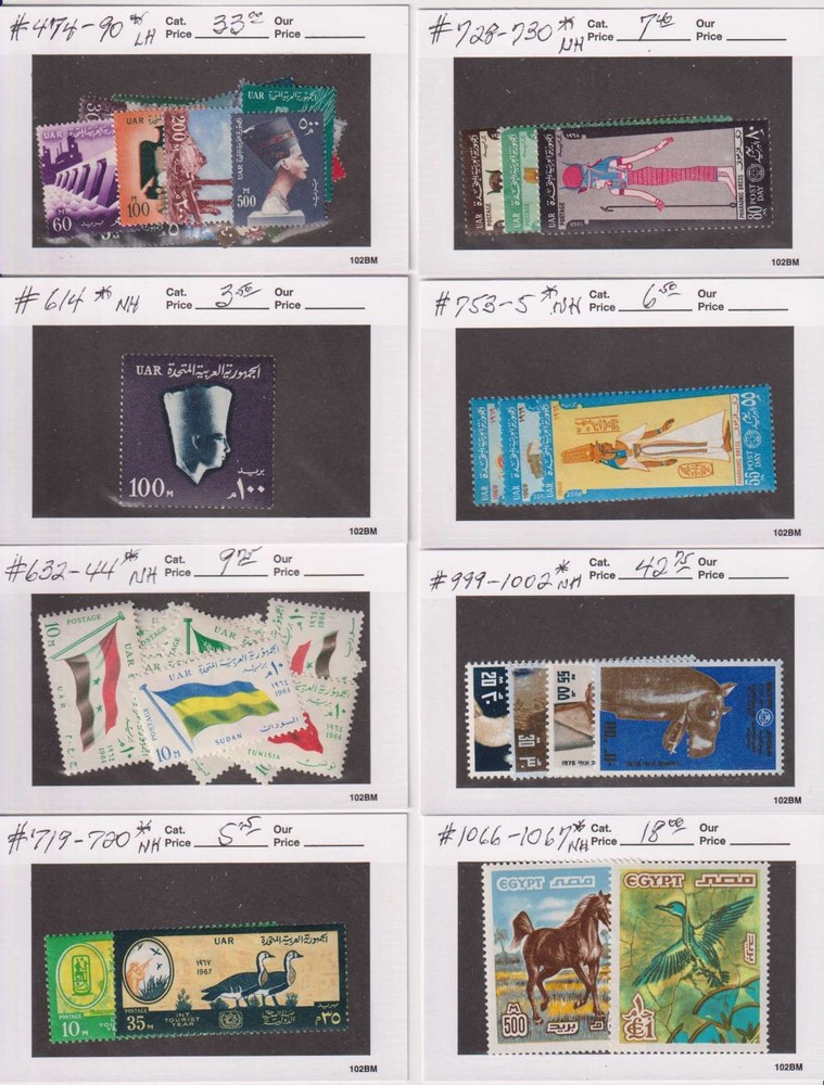 E6025: Better Mint Egypt Stamp Collection; CV $240