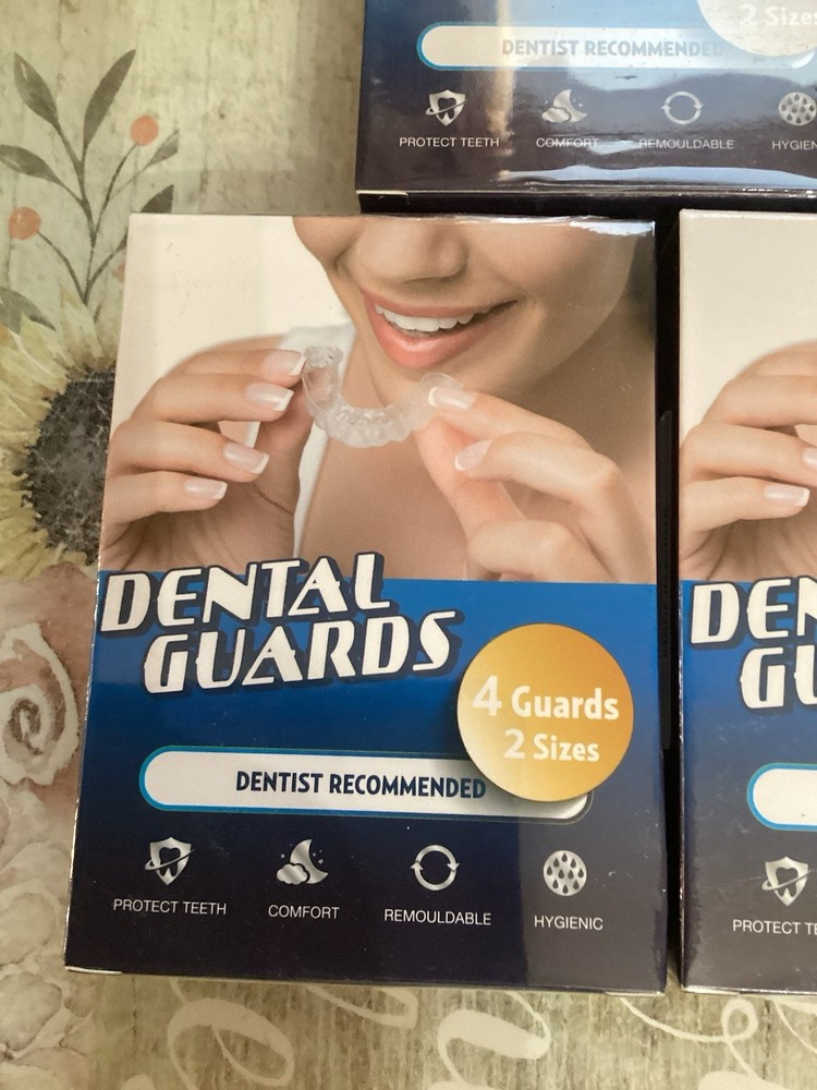 (3 Pack) Dental Guards, 4 Guards Per Box With 2 Sizes, (12 Guards Total)