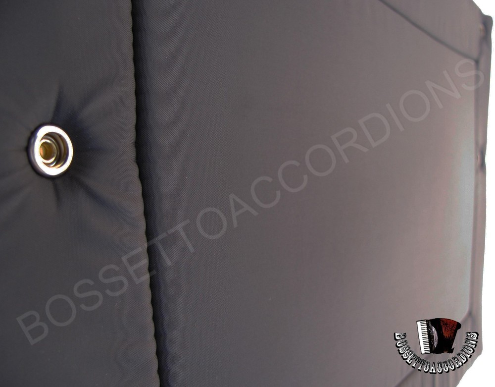 Accordion Back Pad Black Nylon Bellows Protector Assorted Sizes w/ Black Rivets