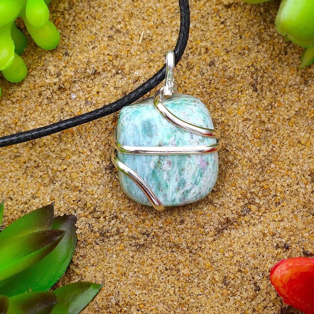 Ruby Fuchsite Crystal Necklace With Cord