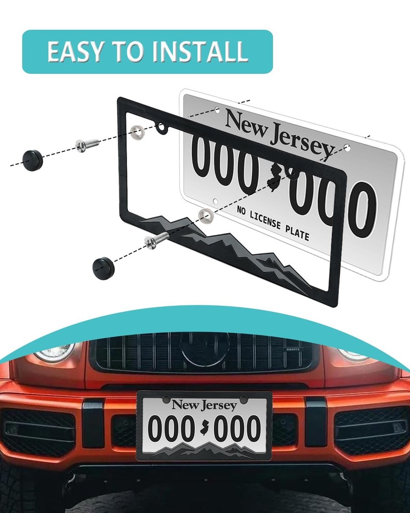 Mountain License Plate Frames - Plastic Car Tag Holders with Raised Mountain ...