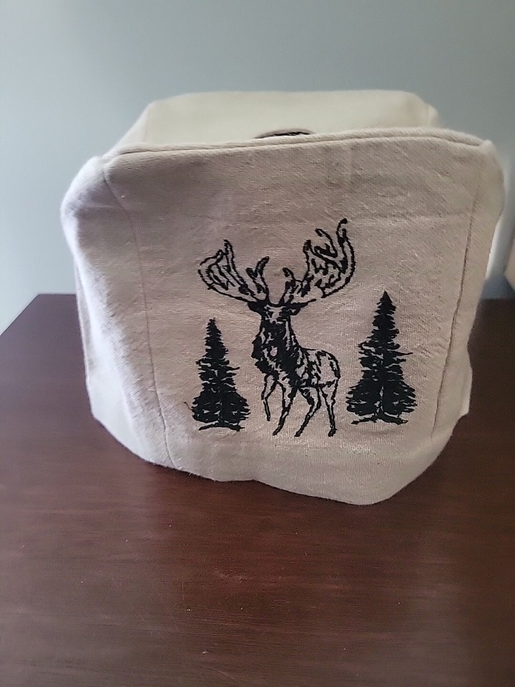Pottery Barn Rustic Forest Tissue Box Cover Hostess Gift Christmas