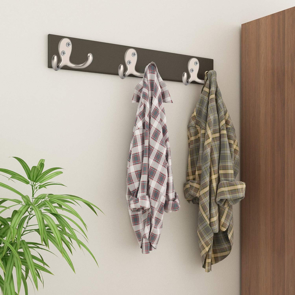 Hooks Stainless Steel Coat Robe Hat Clothes Wall Mount 8 Pack Silver Double Robe