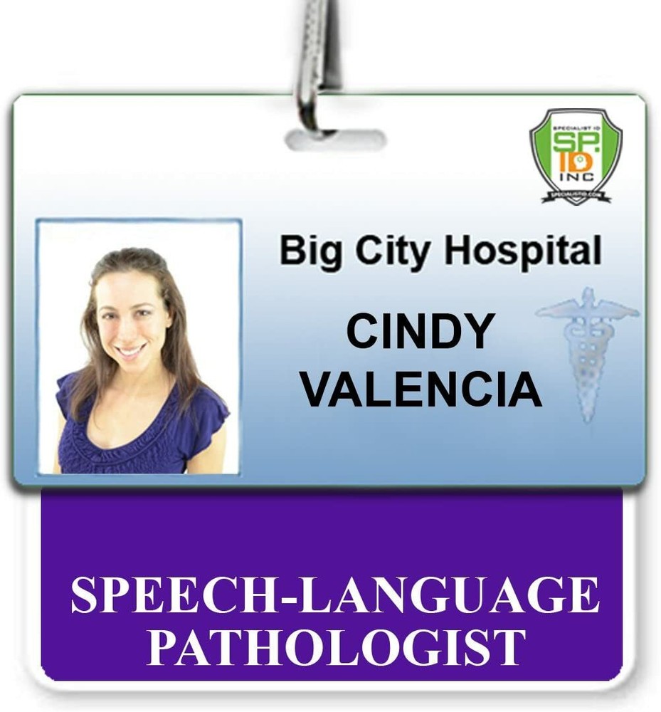 SPEECH-LANGUAGE PATHOLOGIST Badge Buddy - Horizontal - ID Card Buddies for SLPs
