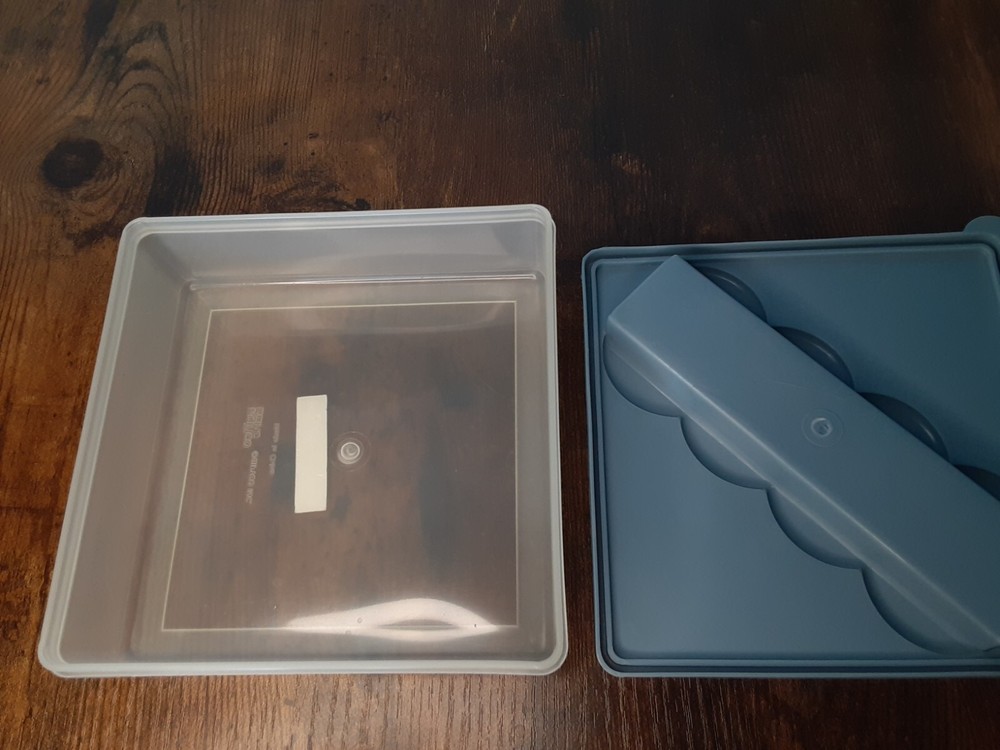 Plastic square container with Compartment in lid with Fork & Spoon