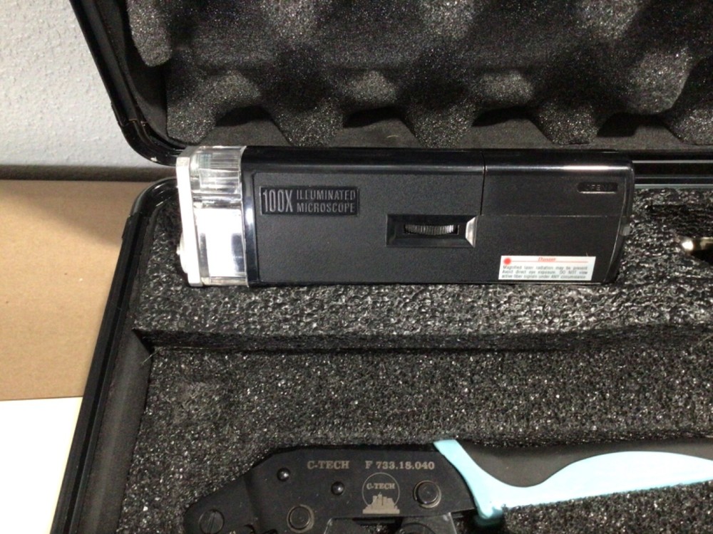 C-Tech Fiber Optic Tool Kit Strippers Crimpers SPOT Tester Case training system