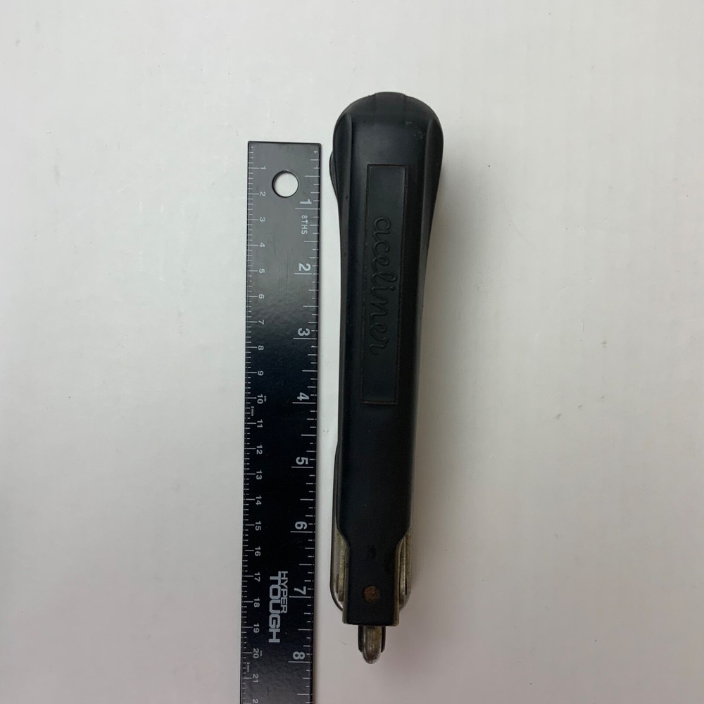 Ace Liner Stapler Model 502 Office Desktop Chrome Black Spring Load Vintage