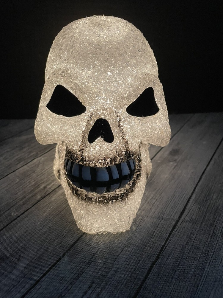 Vintage Halloween Skull Light Up Popcorn Skeleton 6"