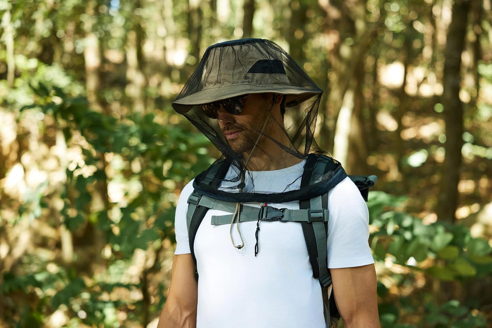 2 Pack Mosquito Head Net Mesh for Hiking & Outdoors,Bug Face Netting over Hat Ad
