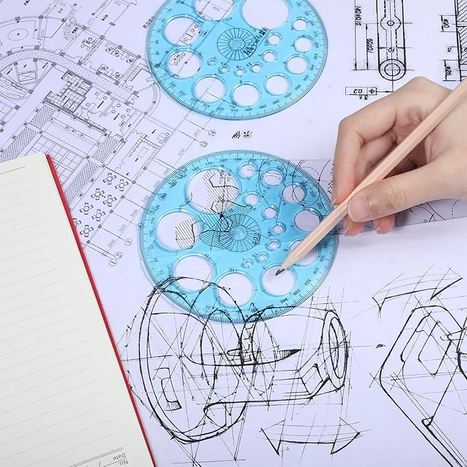 2 Pcs Circle Stencil Template, Circle Template for Drawing Plastic Circles Ruler