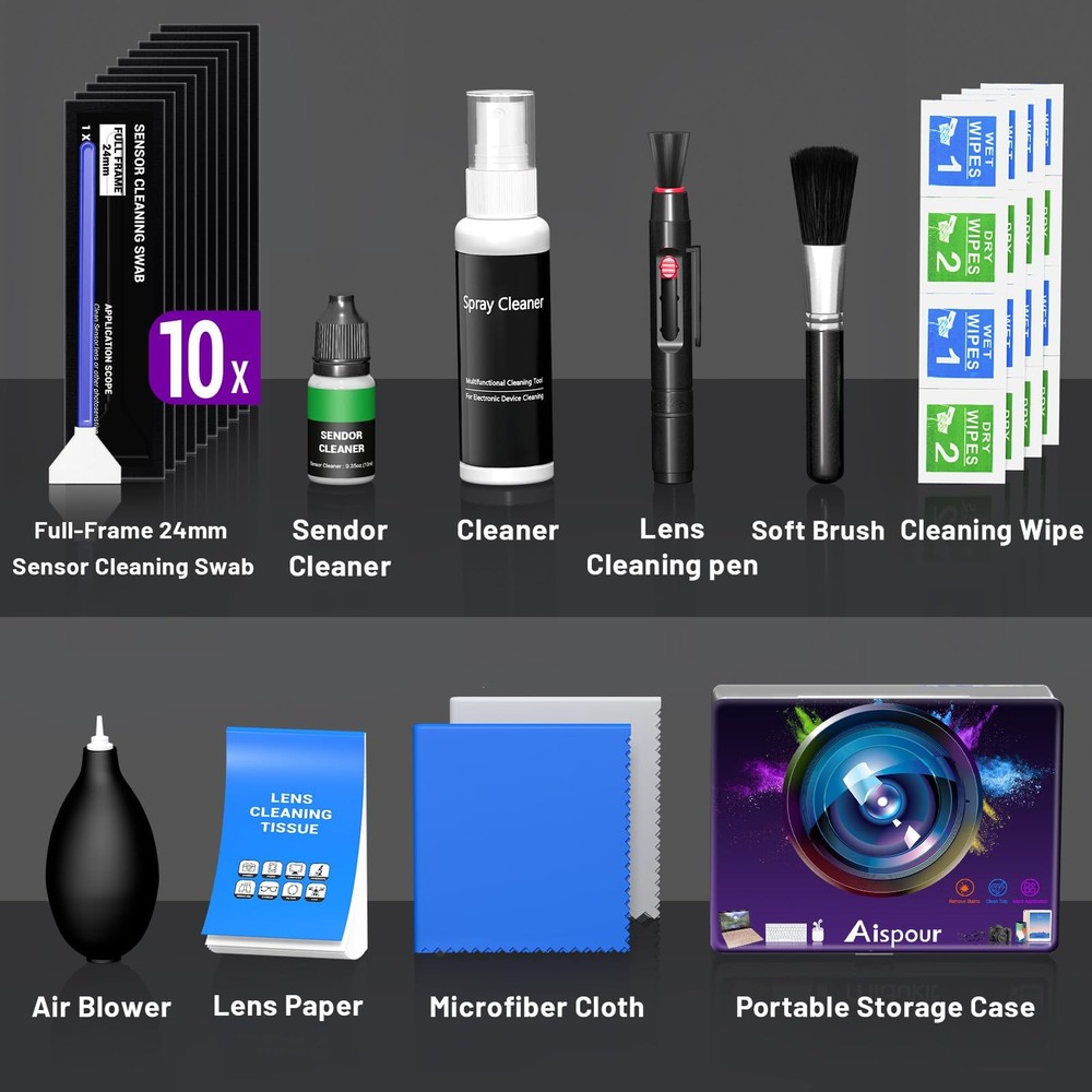 Camera Lens Cleaning Kit with Pro 10x Sensor Swabs, Sensor Cleaner, Compatibl...