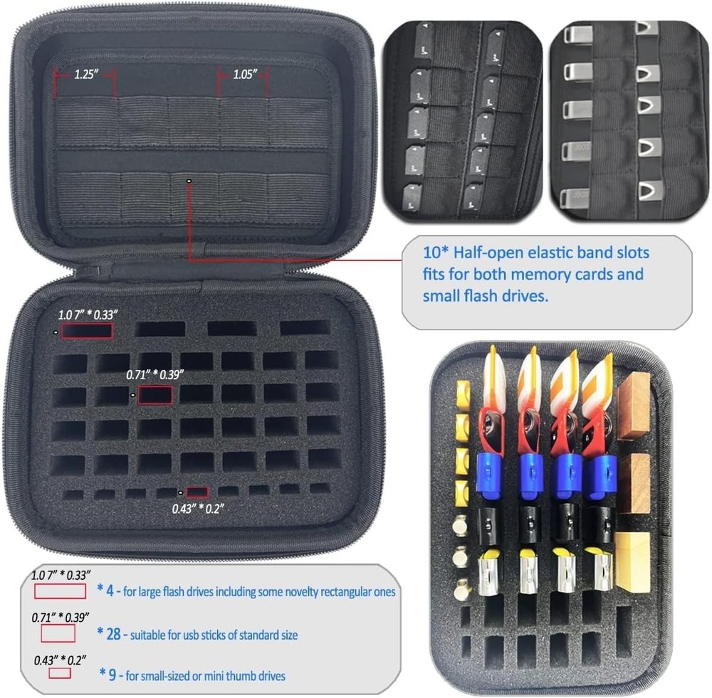 USB Flash Drive Case Memory Card Holder Thumb Drive Organizer USB Drives Storage