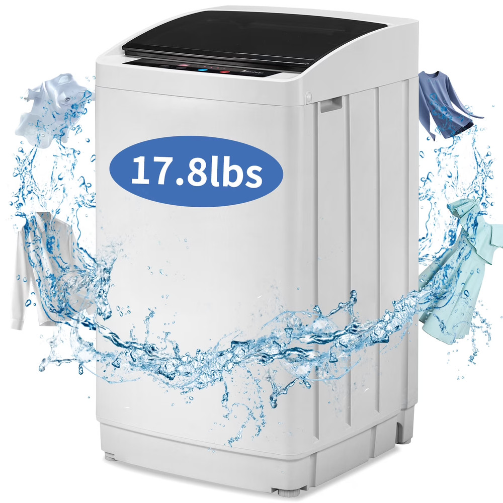 17.8Lbs Portable Fully Automatic Washing Machine W/ Drain Pump