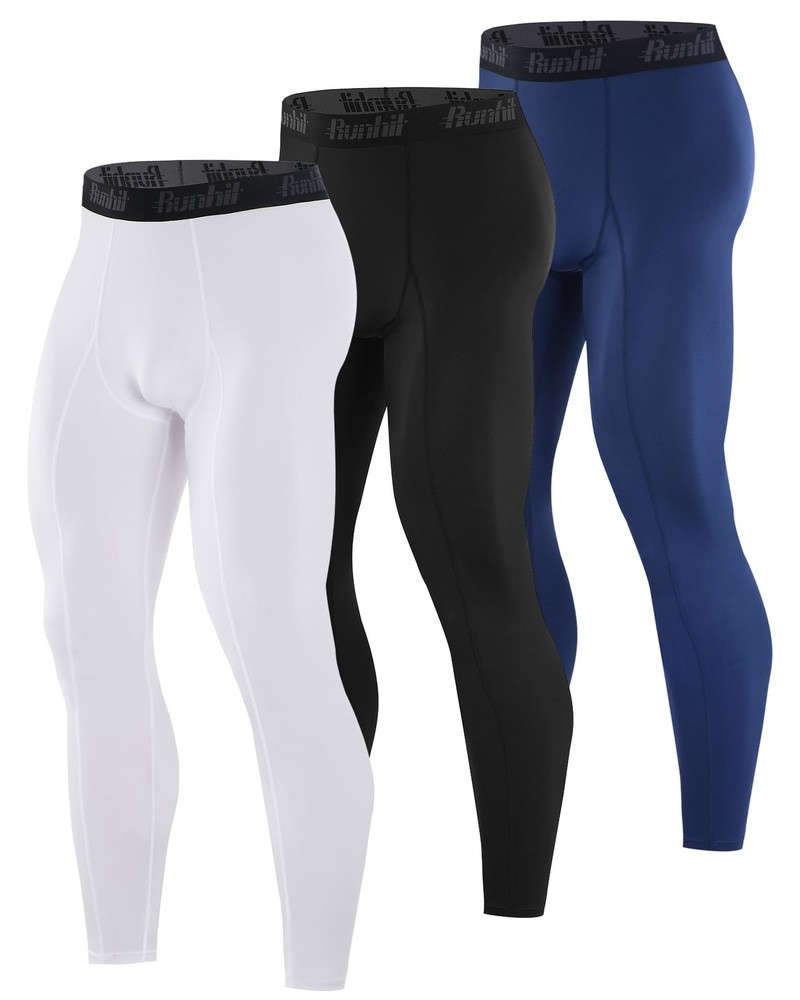 Runhit Men's Compression Running Leggings 3 Pack XX-Large