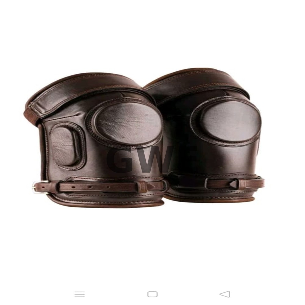 Handmade Leather Polo Knee Guards: Padded Protection for Riding