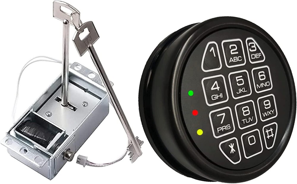 Gun Safe Replacement Lock Solenoid Lock 2 Keys Electronic Black Keypad Safe Lock
