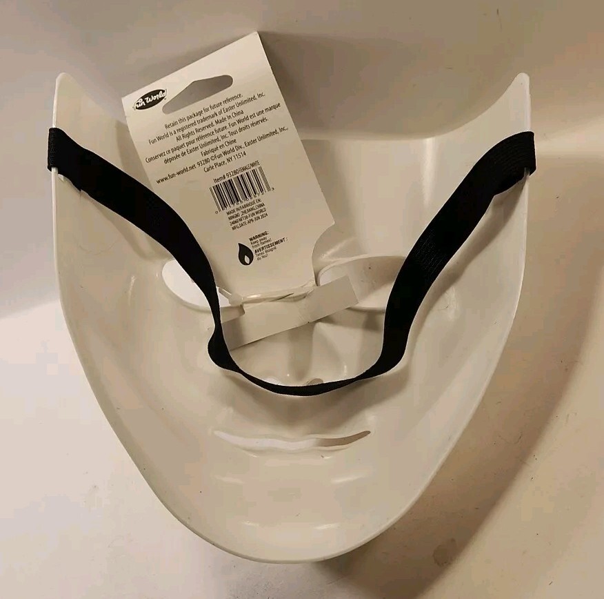 White Blank Face Mask - Fun world New with tags