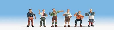 Noch 15558 HO Scale Beer Garden Figures -- pkg(6)