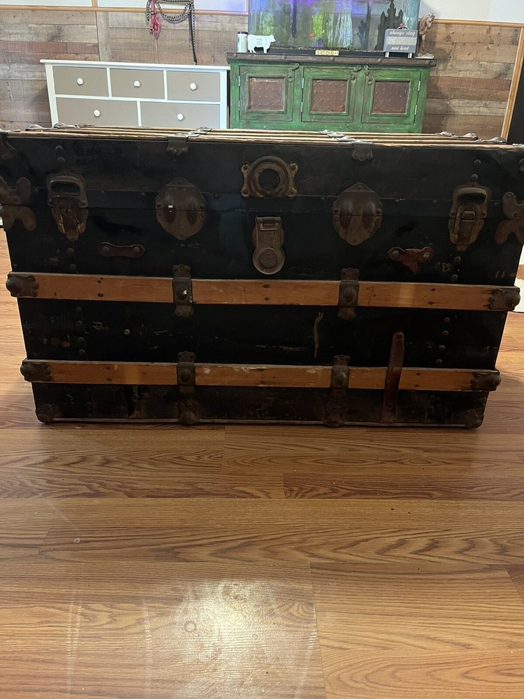 Antique Chest Trunk Wood