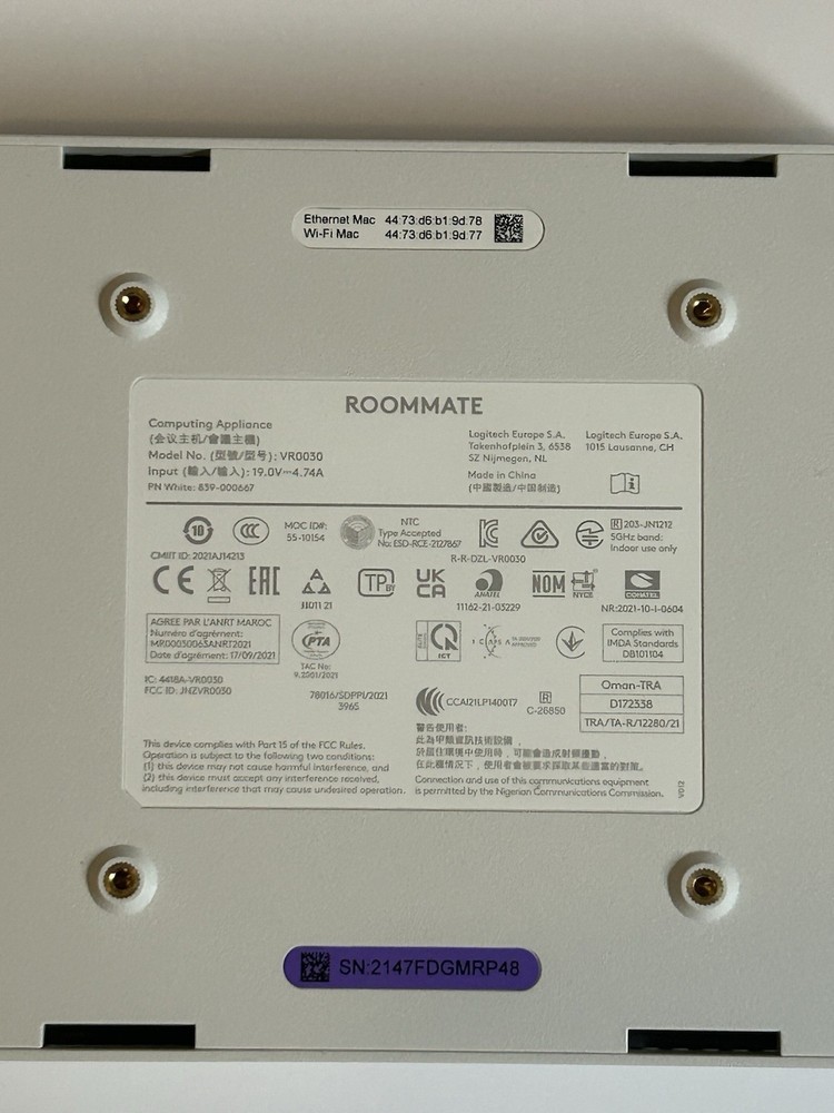 Logitech RoomMate - Video Conferencing Equipment **NO REMOTE CONTROL**