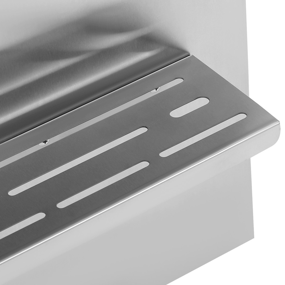 Range Backsplash Stainless Range Hood Wall Shield Splash Plate w/ Storage Shelf