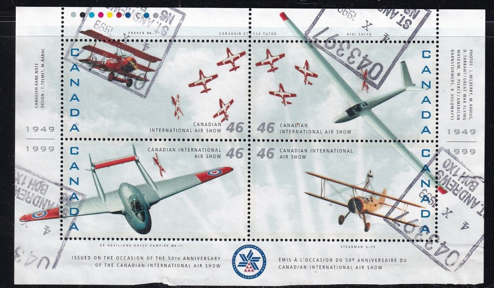 Canada Used Souvenir Sheet Sc#1807