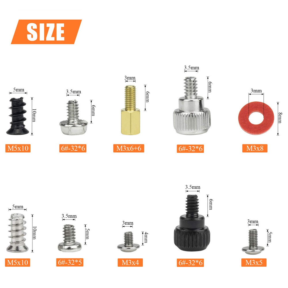 360 Pieces Computer Standoffs Screws Assortment Kit for Hard Drive Computer Case